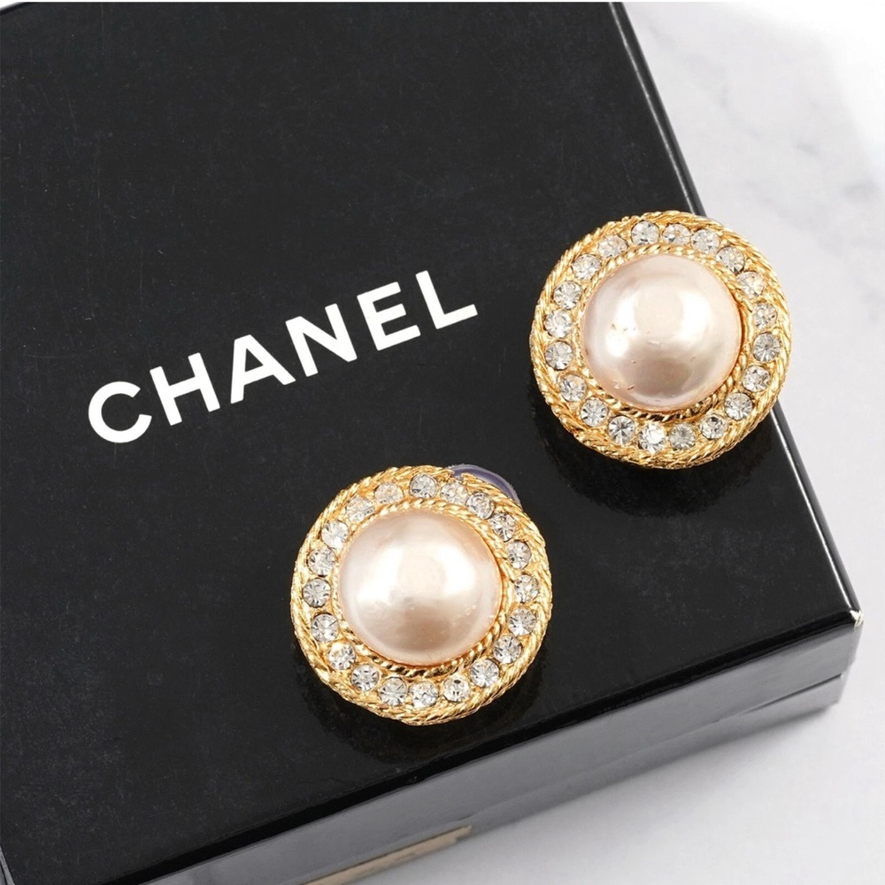 CHANEL Clip Ons Earrings Authentic  Gold Plated-Preowned As Is